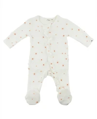 Girls' Zipper Footie - Twinkle Mini Daisies with Ruffles Baby