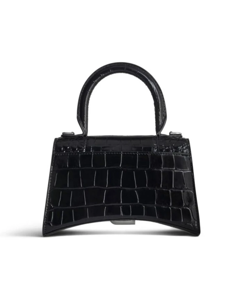 Hourglass Handbag Crocodile Embossed