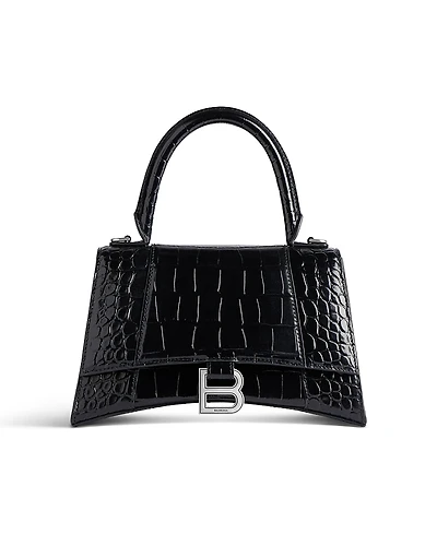Balenciaga Hourglass Handbag Crocodile Embossed