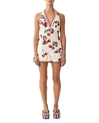 Camilla Cherry Print Halter Romper