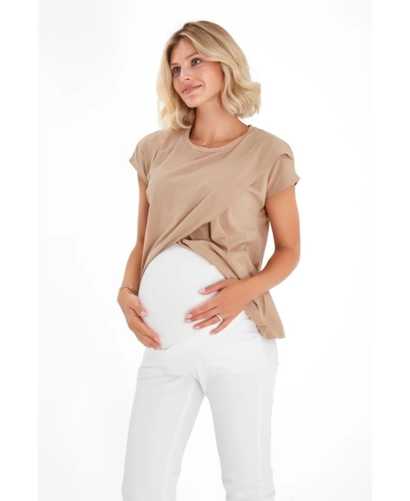 Graceful Non-Denim Foldover Waistband Maternity Pants