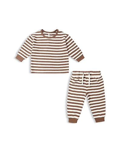 Quincy Mae Boys' Cozy Striped Top & Pants Set