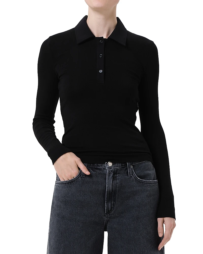 Agolde Amos Polo Collar Top