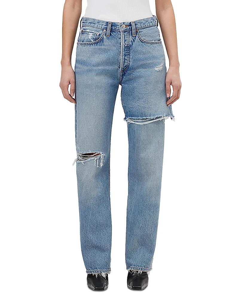 Agolde Amryn Double Layer High Rise Straight Leg Jeans