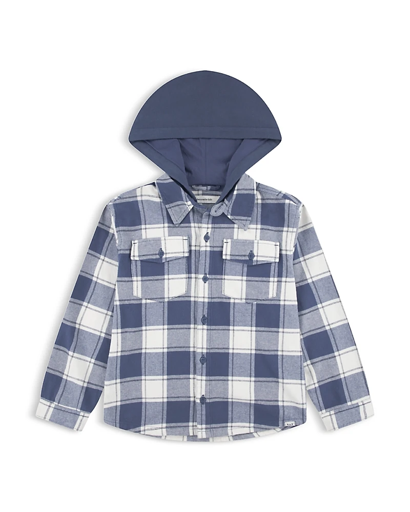 Abercrombie kids Boys' & Fitch Hooded Flannel Shirt - Little Kid, Big Kid