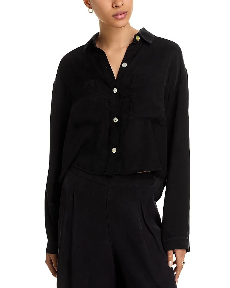 Bella Dahl Wide Hem Cropped Button Down Shirt