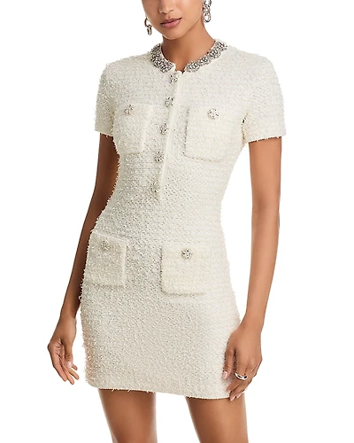 Self-Portrait Textured Knit Mini Dress