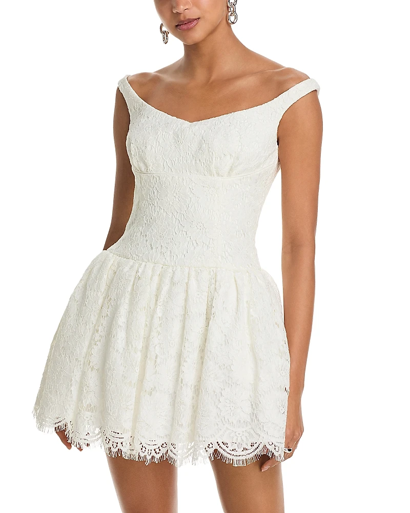 Self-Portrait Floral Lace Mini Dress