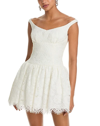 Self-Portrait Floral Lace Mini Dress