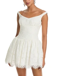 Self-Portrait Floral Lace Mini Dress