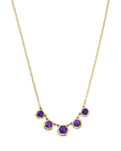 Bloomingdale's Fine Collection Amethyst Five Stone Collar Necklace