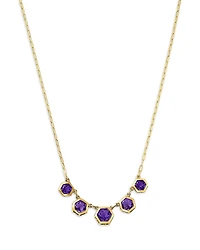 Bloomingdale's Fine Collection Amethyst Five Stone Collar Necklace