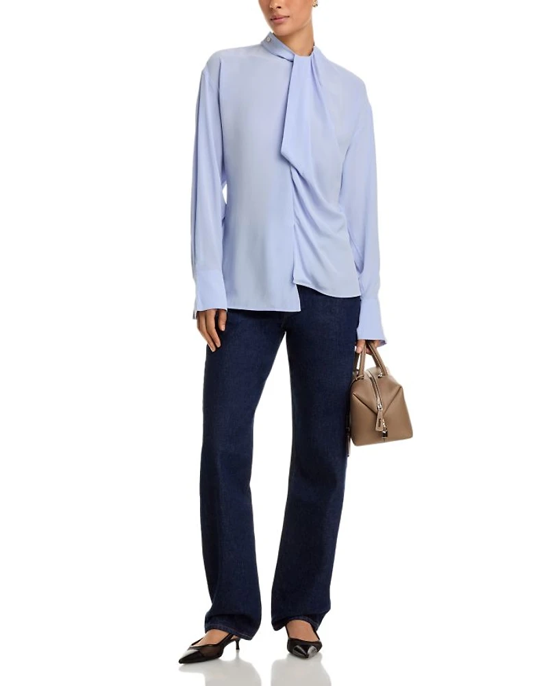 Silk Drape Detail Blouse