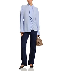 Silk Drape Detail Blouse