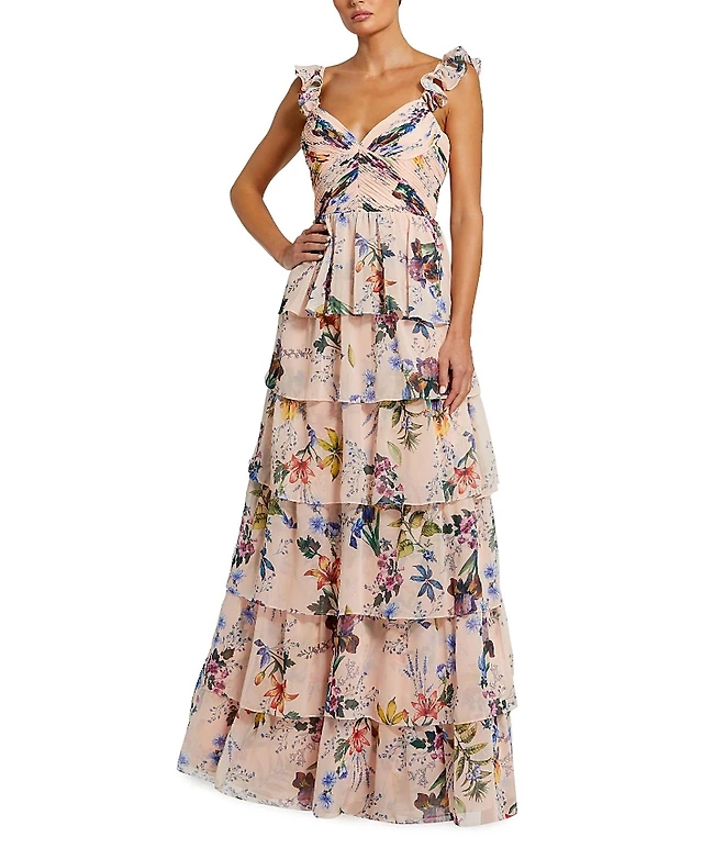 AQUA Chiffon Tiered Ruffled Dress - Exclusive | Mission Valley