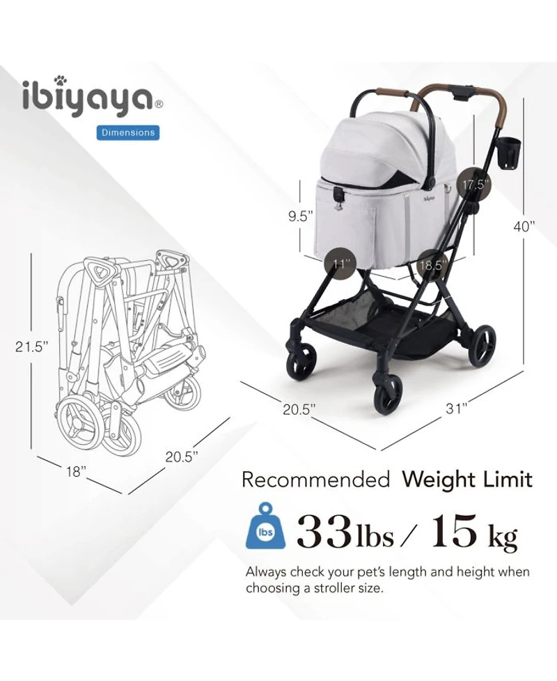Tinker Small Detachable Pet Stroller – Compact Buggy for Cats & Small Dogs