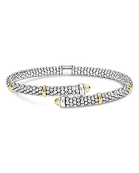 Lagos 18K Yellow Gold & Sterling Silver Signature Caviar Versa Bypass Bracelet