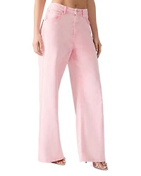 High Rise Wide Leg Jeans Prism Pink