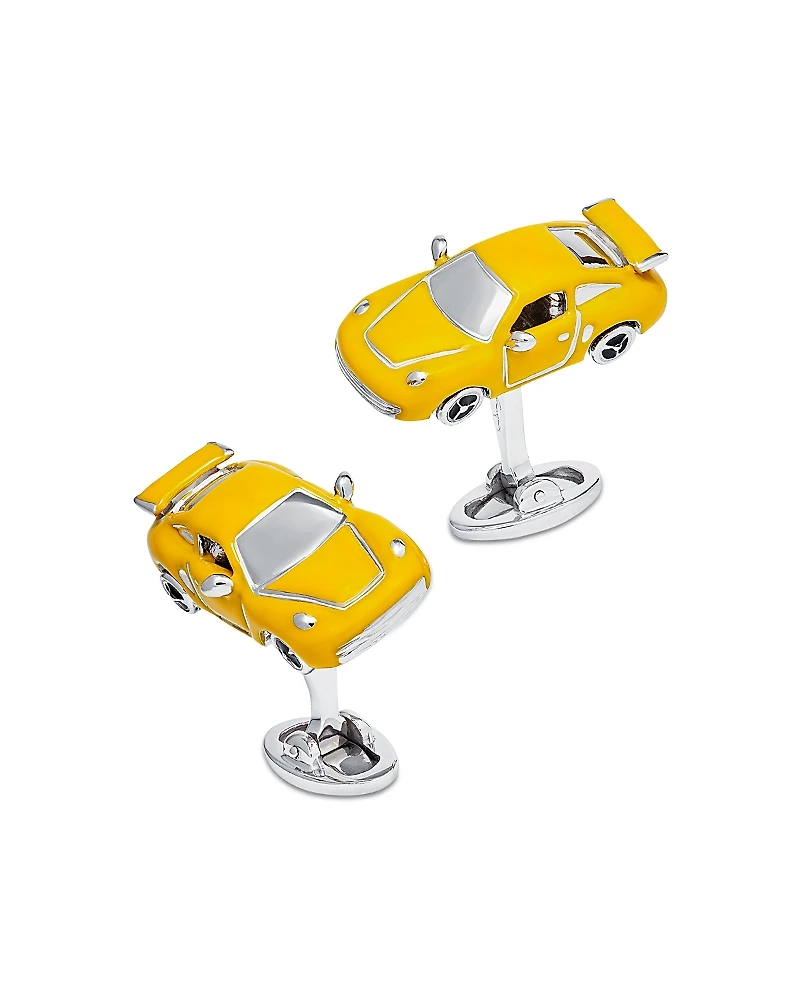 Jan Leslie Yellow Fast Car Cufflinks