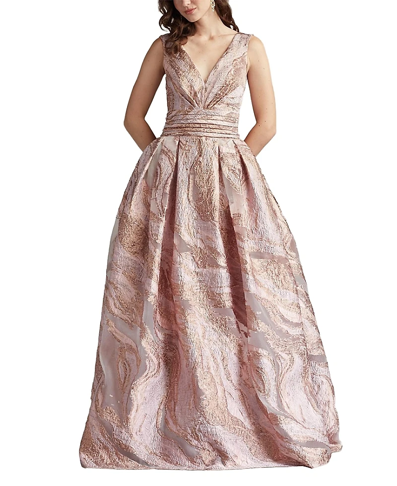 Tadashi Shoji Fontaine Gilded Ball Gown