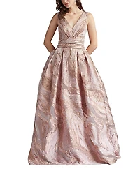 Tadashi Shoji Fontaine Gilded Ball Gown