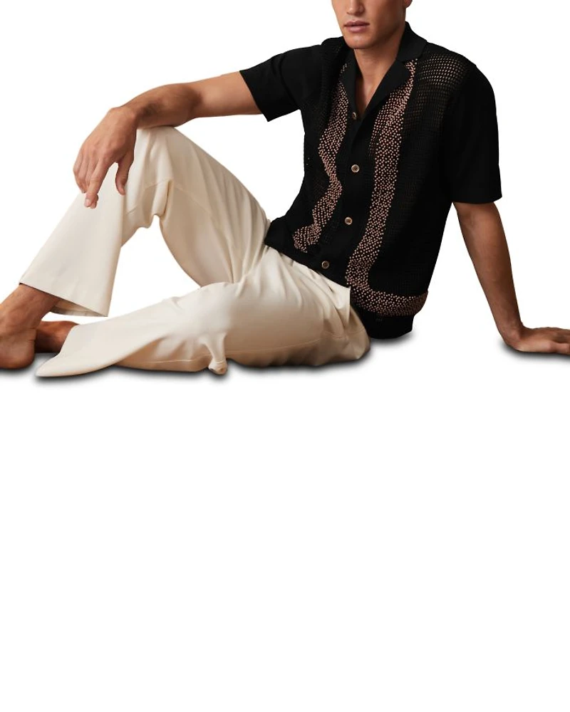 Che Accra Mesh Beaded Camp Shirt