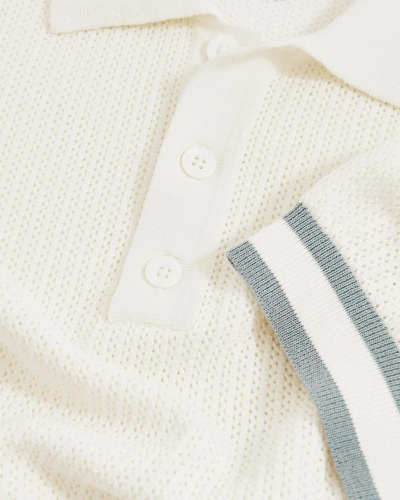 Knit Mesh Polo Shirt