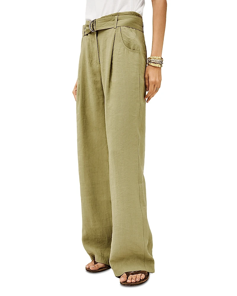 ba & sh Dola Pleated Belted Pants