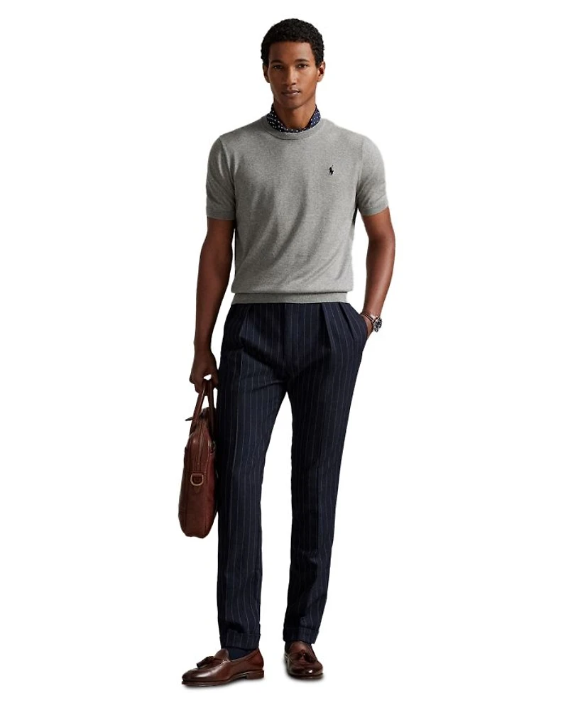 Cotton Crewneck Short Sleeve Sweater