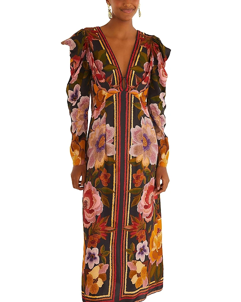 Farm Rio Keyhole Midi Dress