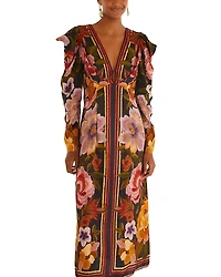 Farm Rio Keyhole Midi Dress