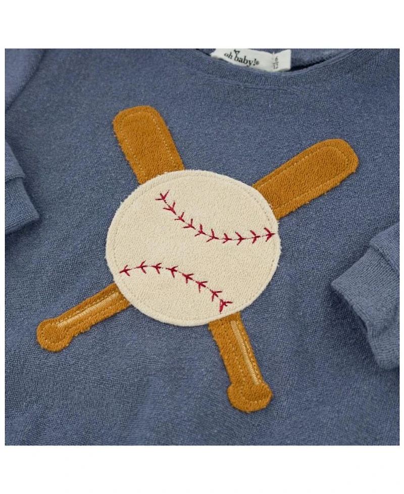 Boys' Terry Baseball Applique Brooklyn Boxy Sweatshirt - Baby, Little Kid