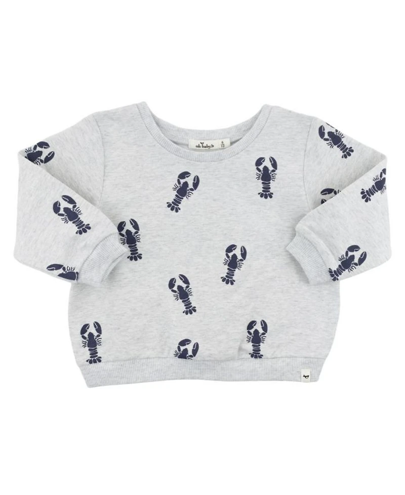 Unisex Lobsters Print Brooklyn Boxy Sweatshirt - Baby, Little Kid