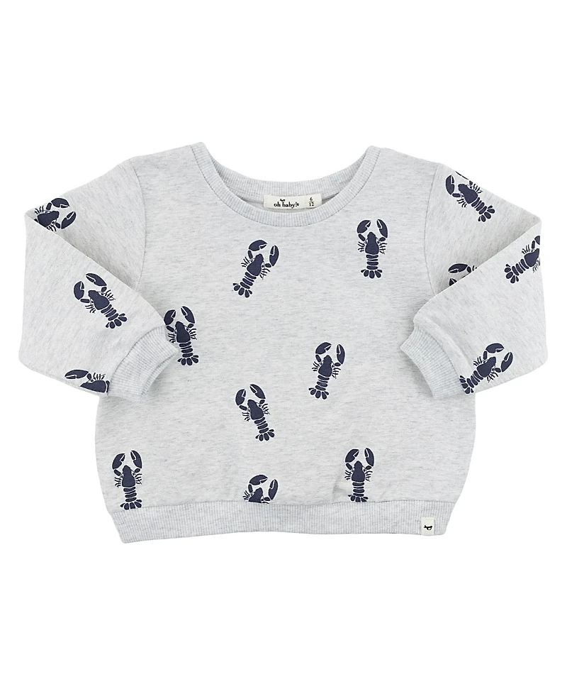 oh baby! Unisex Lobsters Print Brooklyn Boxy Sweatshirt - Baby