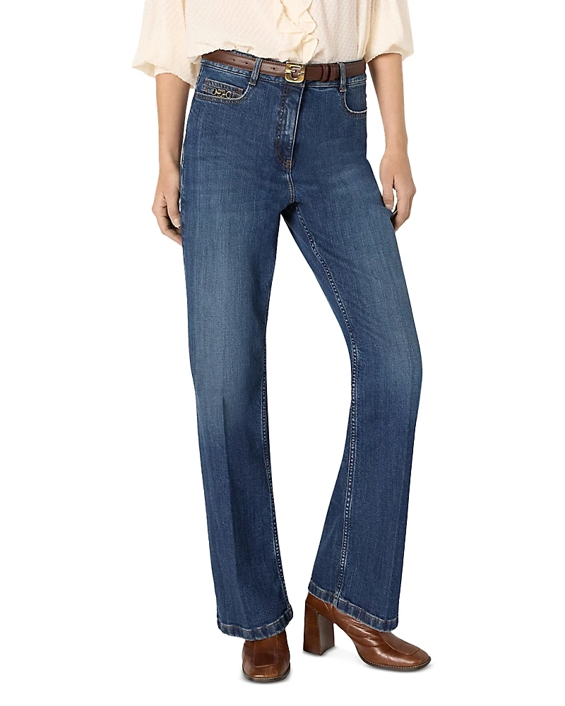 Gerard Darel Corine High Rise Slim Flare Leg Jeans