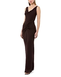 Nicholas Calia Sleeveless Deep Cowl Neck Maxi Dress