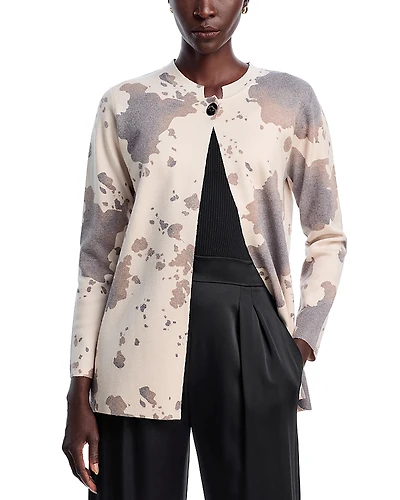 Sioni Printed Toggle Long Cardigan