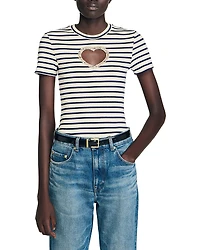 Sandro Rhinestone Heart Tee