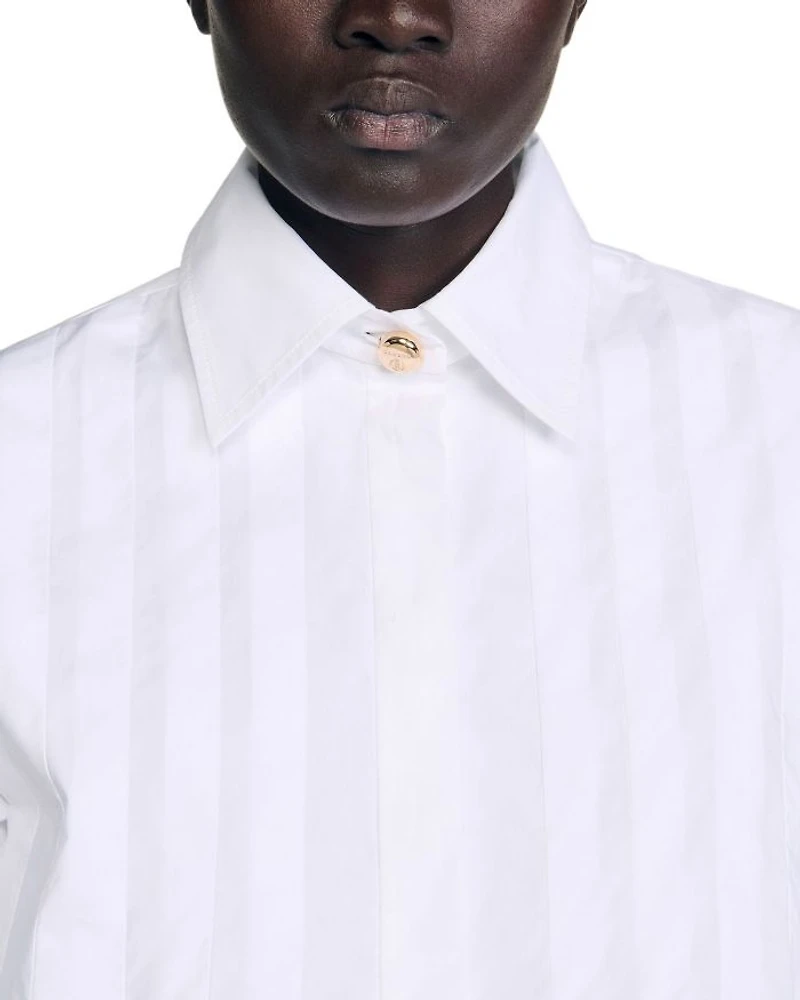 Pleated Cropped Shirt