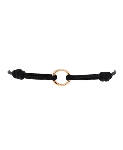 Trinity On Cord Bracelet Silk Cord with 18K Tricolor Gold