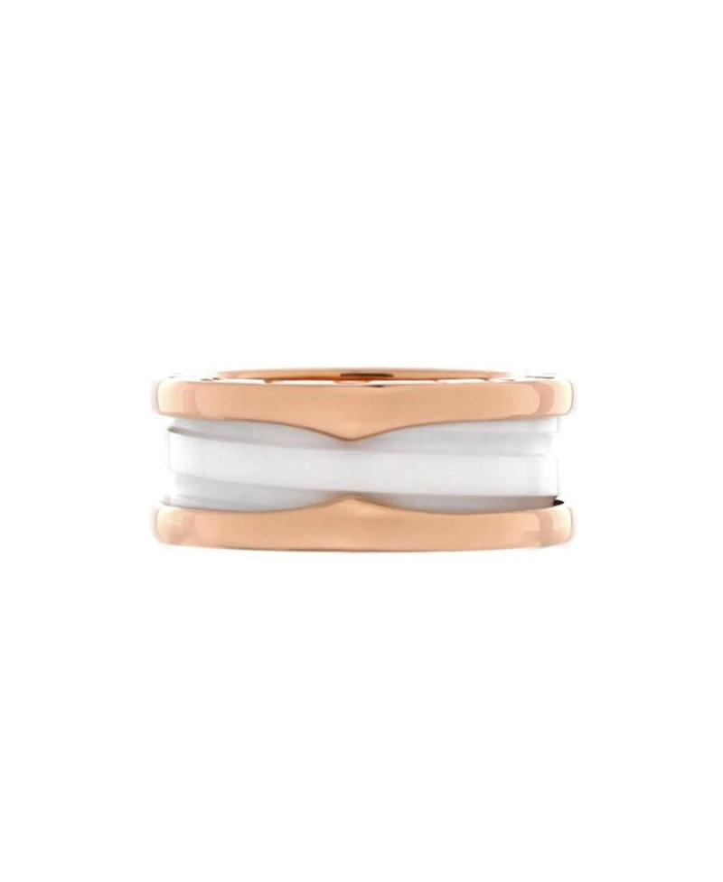 B.Zero1 Two Band Ring 18K Rose Gold and Ceramic