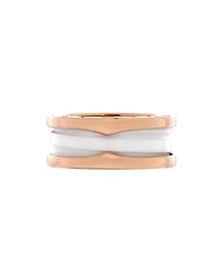 B.Zero1 Two Band Ring 18K Rose Gold and Ceramic