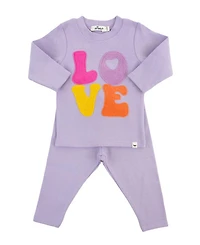 Girls' Cotton Candy Love Terry Applique 2-Piece Set - Baby