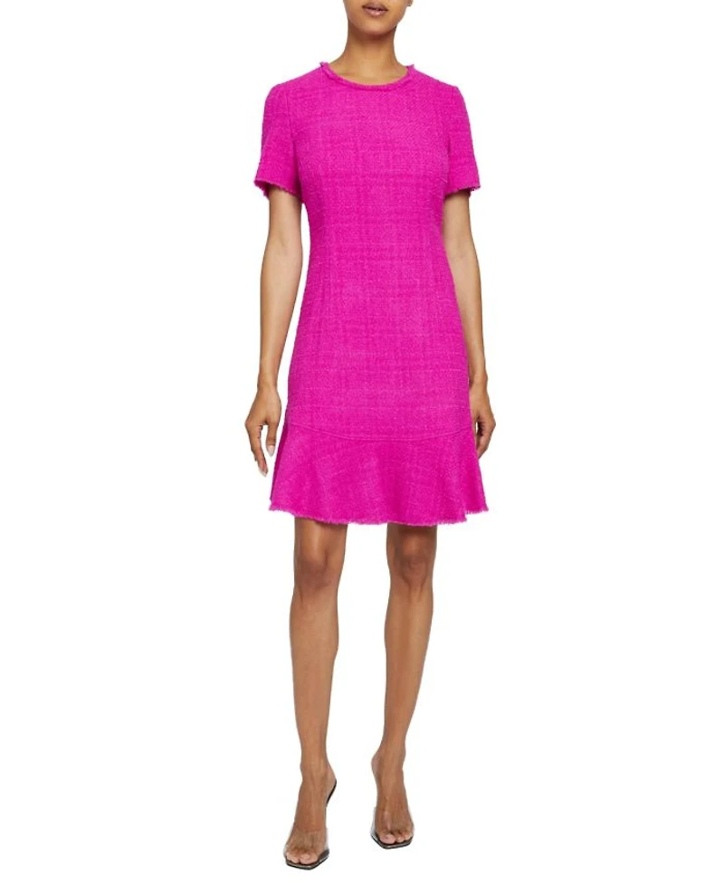 Manta Short Sleeve A-Line Sheath Dress Luxury Tweed