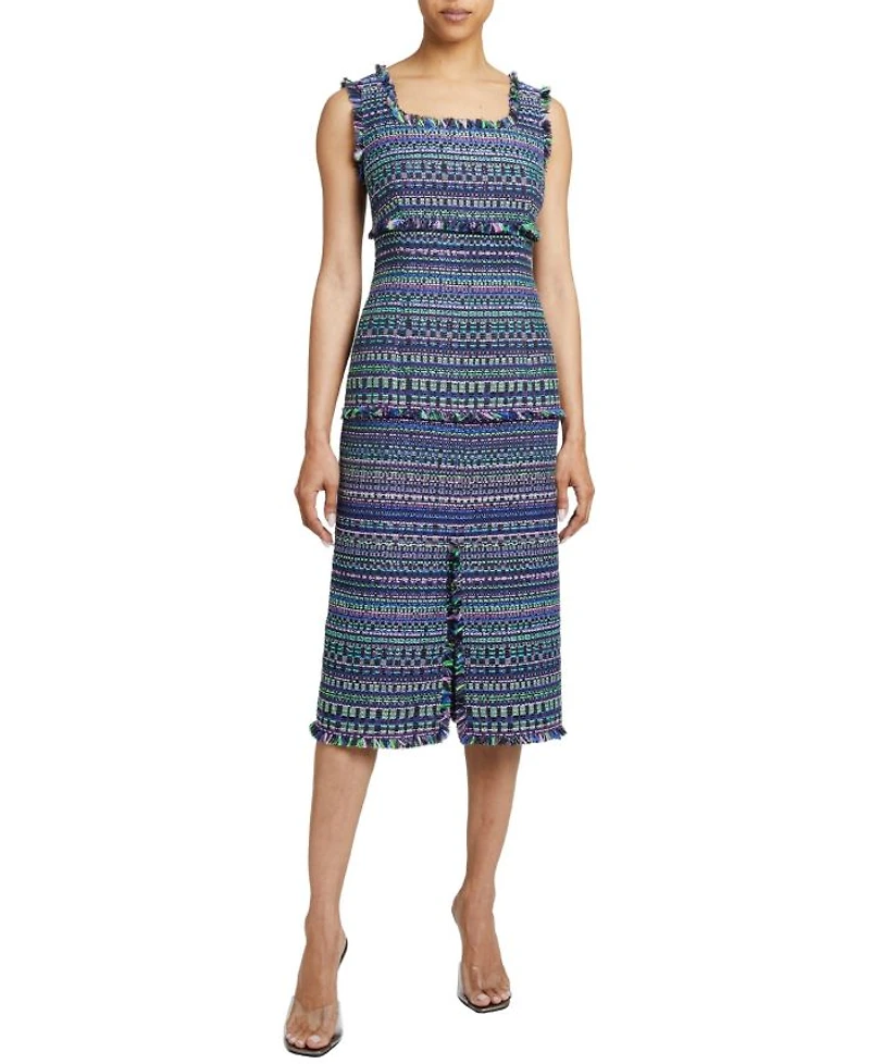 Faye A Line Sleeveless Modern Tweed Sheath Dress