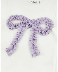 Girls' Ruffle Bow Sparkle Applique 2-Piece Top and Pant Set - Baby