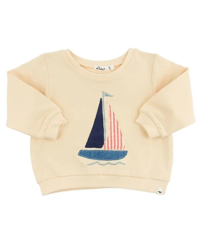 Boys' Sailboat Applique Brooklyn Boxy Sweatshirt - Little Kid