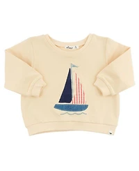 Boys' Sailboat Applique Brooklyn Boxy Sweatshirt - Little Kid