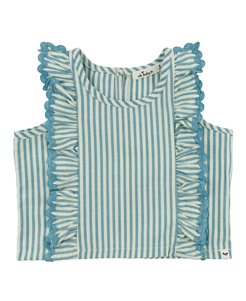 oh baby! Girls' Cabana with Millie Ruffle Lola Blouse - Baby, Little Kid