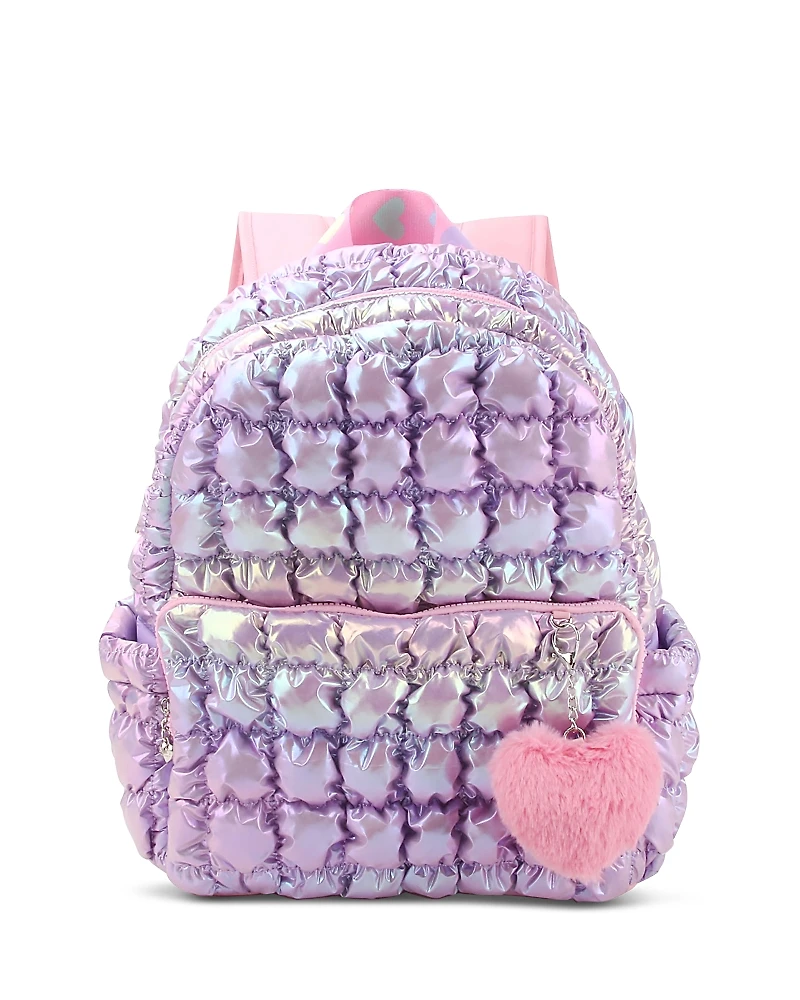 Omg Accessories Quilted Scrunchies Metallic Large Backpack